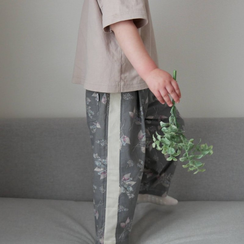 ベビー服　子供服　草花柄のテーパードパンツ - 男/女童長褲/短褲 - 棉．麻 多色
