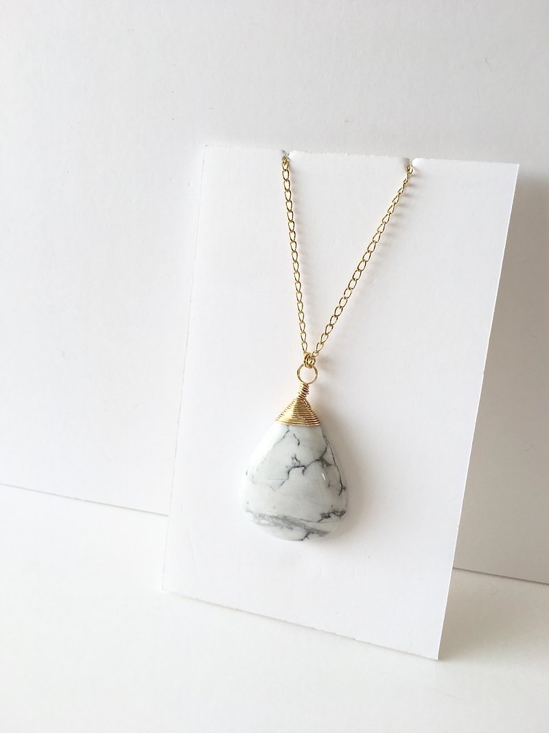 Howlite chain necklace  - ネックレス - 石 ホワイト