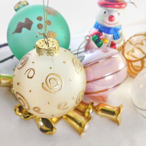 仟庚玻璃 【耶誕裝飾】純手工玻璃裝飾聖誕球