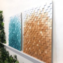 wooden mosaic wall decor, Texture wood wall art, 3D Wall hanging