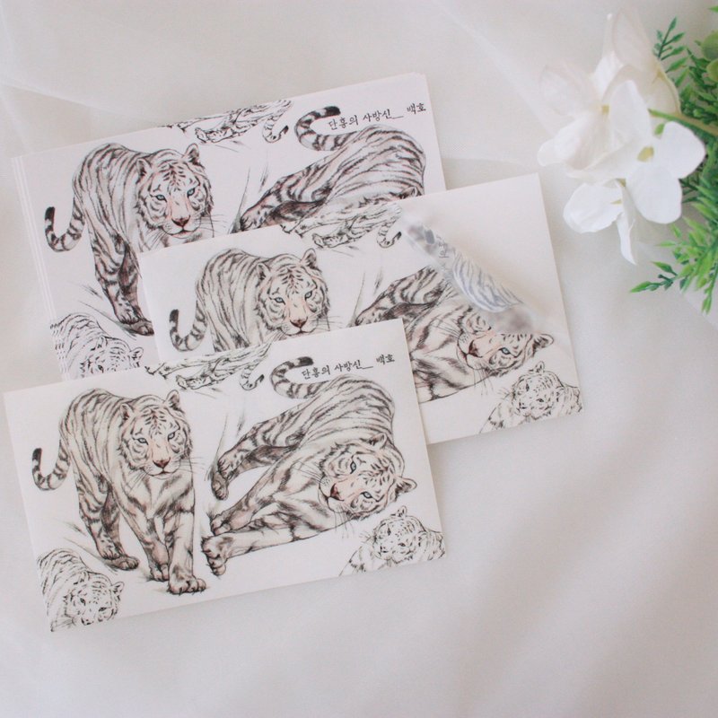 jin_Sensitive&Oriental  four-way god sticker _ white tiger - สติกเกอร์ - กระดาษ 