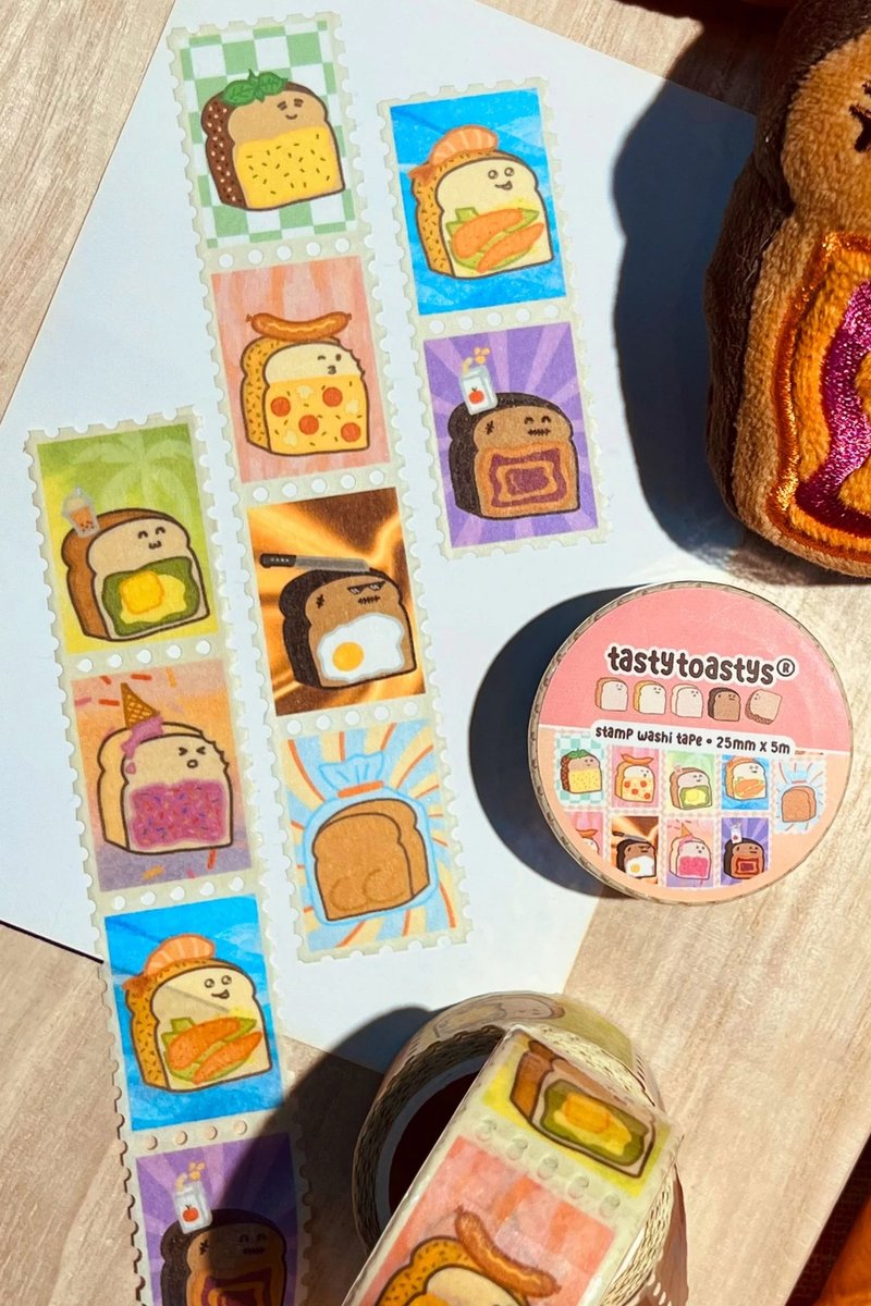 Tasty Toastys Toast pop color stamps and washi tape - มาสกิ้งเทป - กระดาษ 