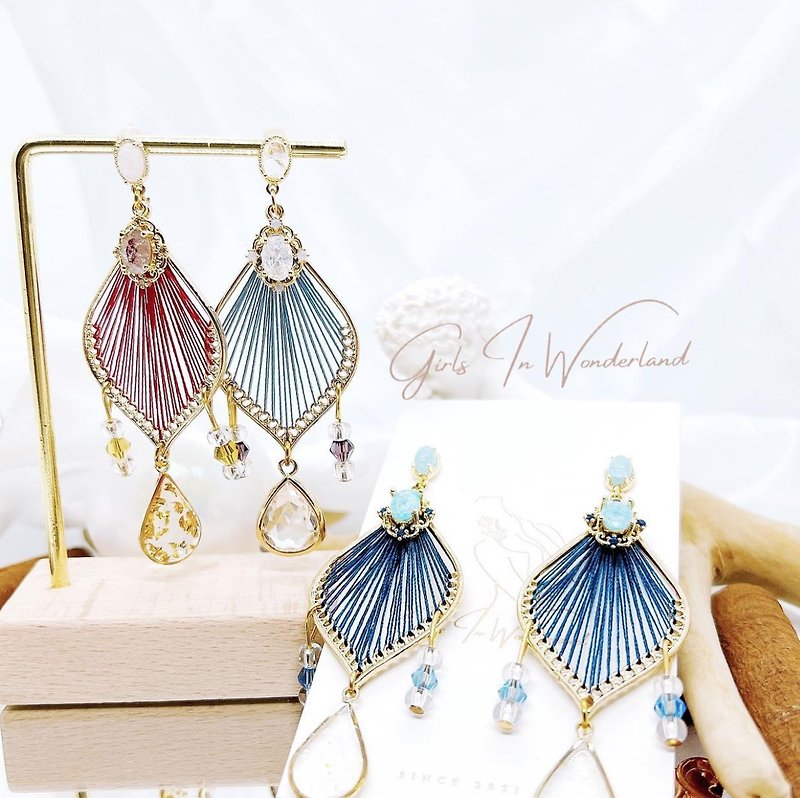 | Bohemian ethnic style | Check in x ethnic style • Hand-woven hollow Stone earrings - Earrings & Clip-ons - Other Metals Multicolor