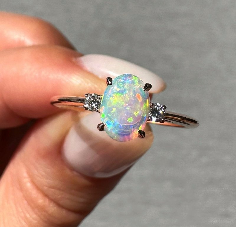 Natural Opal Ring-Ethiopian Opal Ring-Engagement Ring-Promise Ring - General Rings - Gemstone Gold