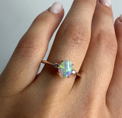 天然オパール リング-エチオピア オパール リング-婚約指輪-プロミス リング - ショップ RINGSTREETIN リング・指輪 - Pinkoi