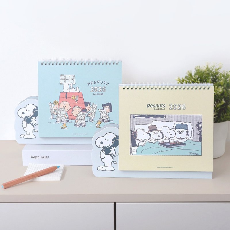 Peanuts 史努比 2026年桌曆-正版授權 Snoopy Olaf 兄弟 手帳日誌 - 日曆/月曆/年曆 - 紙 多色