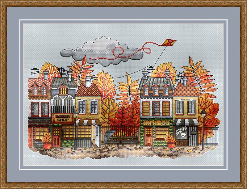 Autumn in the City Cross Stitch Pattern PDF Pattern Digital Download - Knitting, Embroidery, Felted Wool & Sewing - Other Materials 