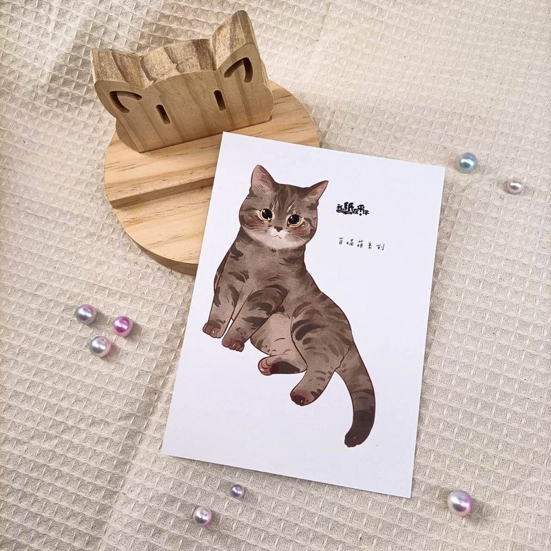 ME183-84_我紙在乎你百喵萌明信片_ill.timing Hundred meow cute postcard - การ์ด/โปสการ์ด - กระดาษ หลากหลายสี