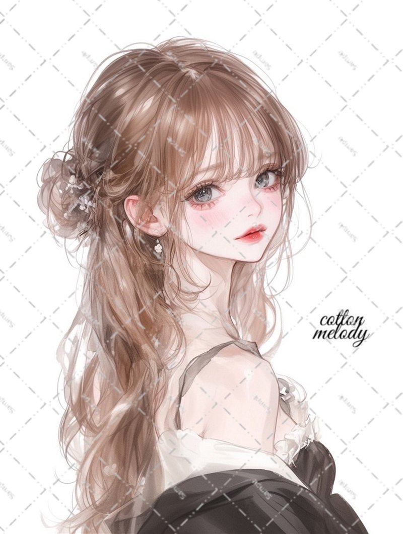 original sticker no.5637 人物ステッカー オリジナルステッカー 人物ステッカー 女の子ステッカー オリジナル人物ステッカー - 貼紙 - 紙 