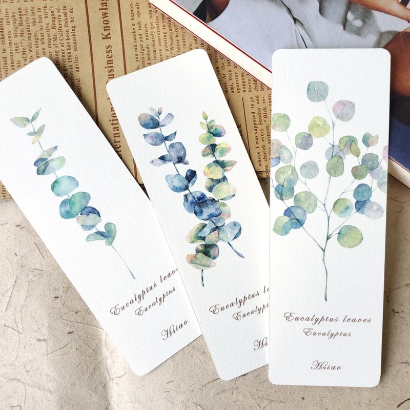 Eucalyptus Leaf - Bookmark / Gift Wrapping / Watercolor / Hand-painted Style / Illustration - ที่คั่นหนังสือ - กระดาษ สีกากี
