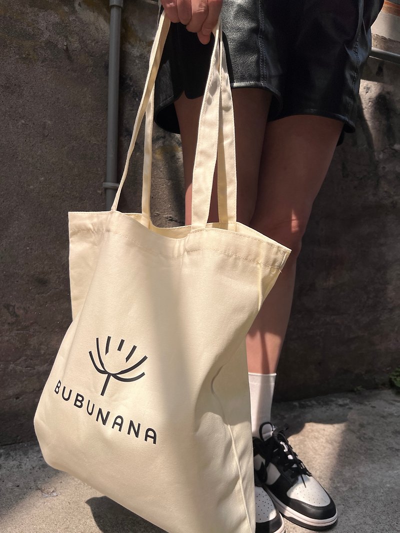 BUBUNANA Brand Canvas Bag | Beige - กระเป๋าถือ - ผ้าฝ้าย/ผ้าลินิน หลากหลายสี