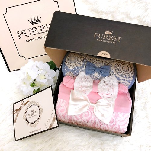 PUREST baby collection PUREST 小公主的華麗裝扮 豪華版 寶寶彌月 嬰兒 新生兒 禮盒組