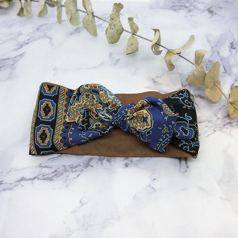 [Art] two-layer double hair band (Morocco section) - Headbands - Cotton & Hemp Blue