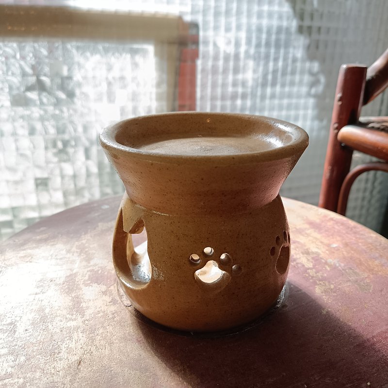 手作り猫陶器 石油ストーブ - アロマ・線香 - 陶器 カーキ