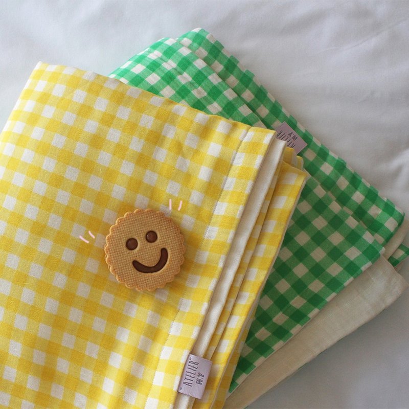 yellow check kids bedding gauze blanket - Bedding - Cotton & Hemp Yellow