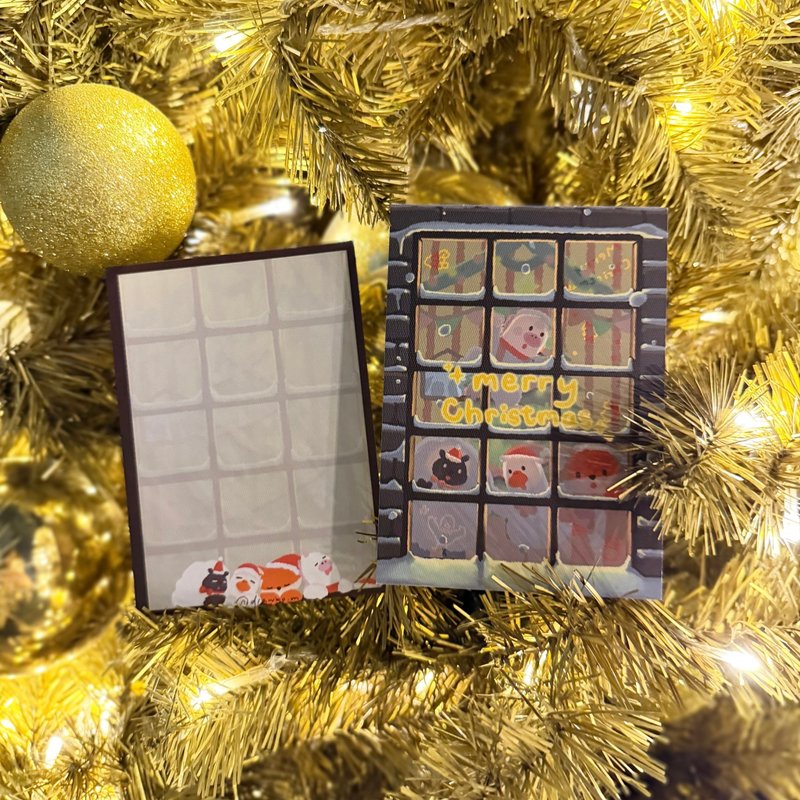 原創插畫聖誕卡 鵝和狸過聖誕 - 卡片/明信片 - 紙 