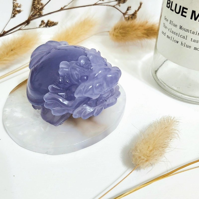 藍玉髓龍龜 - 擺飾/家飾品 - 玉石 藍色