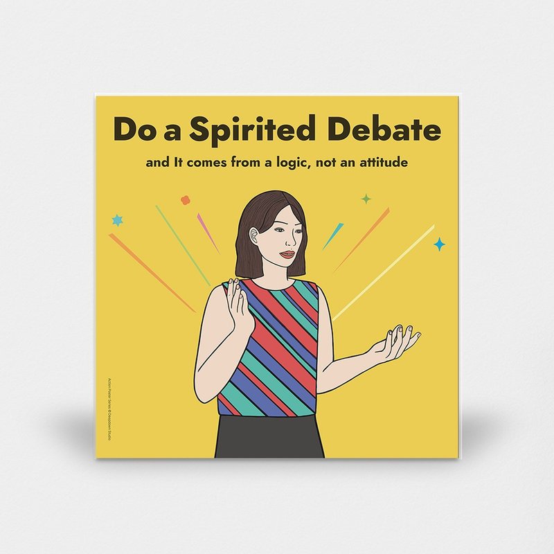 アクションポスター8 - Do a Spirited Debate - โปสเตอร์ - กระดาษ สีเหลือง