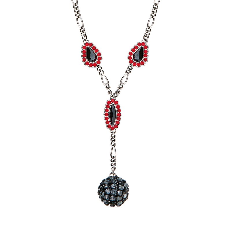 Victoria necklace collection ~  Jet hematite crystal bal - สร้อยคอ - คริสตัล 