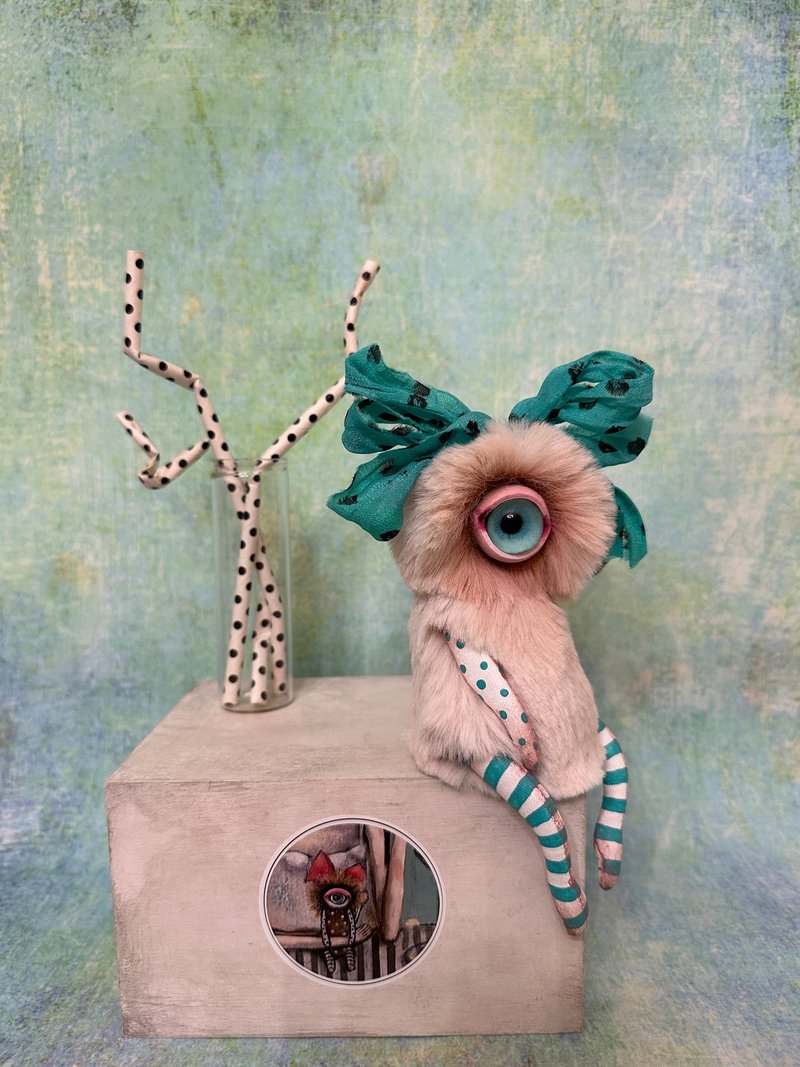 Blue&white ice cream _ cyclops - doll _MADE-TO-ORDER! - 玩偶/公仔 - 其他材質 白色