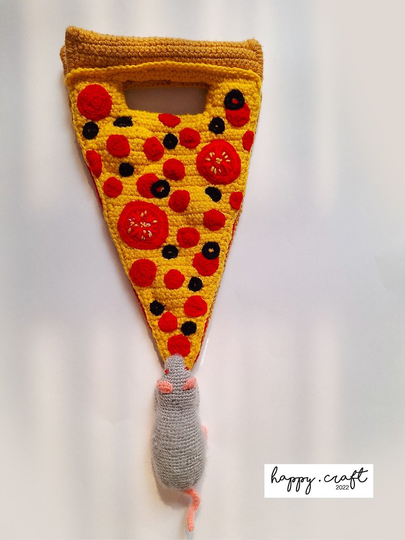 Pizza Rat Crochet bag - 手拿包 - 聚酯纖維 