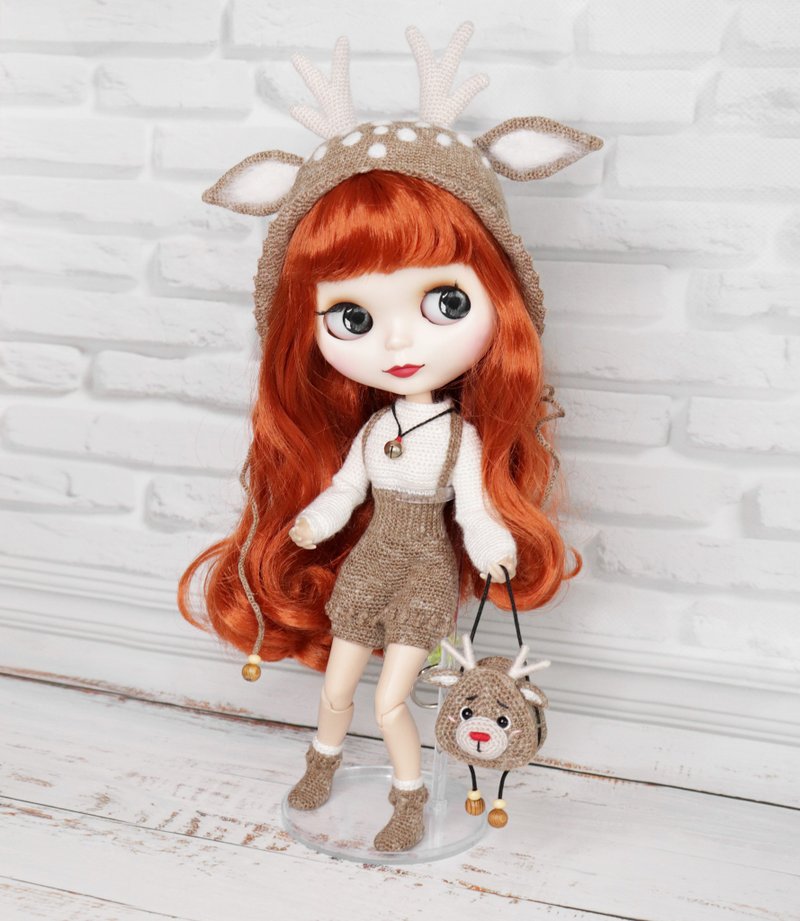 Crochet pattern Reindeer outfit for Blythe, PDF Digital Download, DIY tutorial - 手工藝教學/工具書 - 其他材質 
