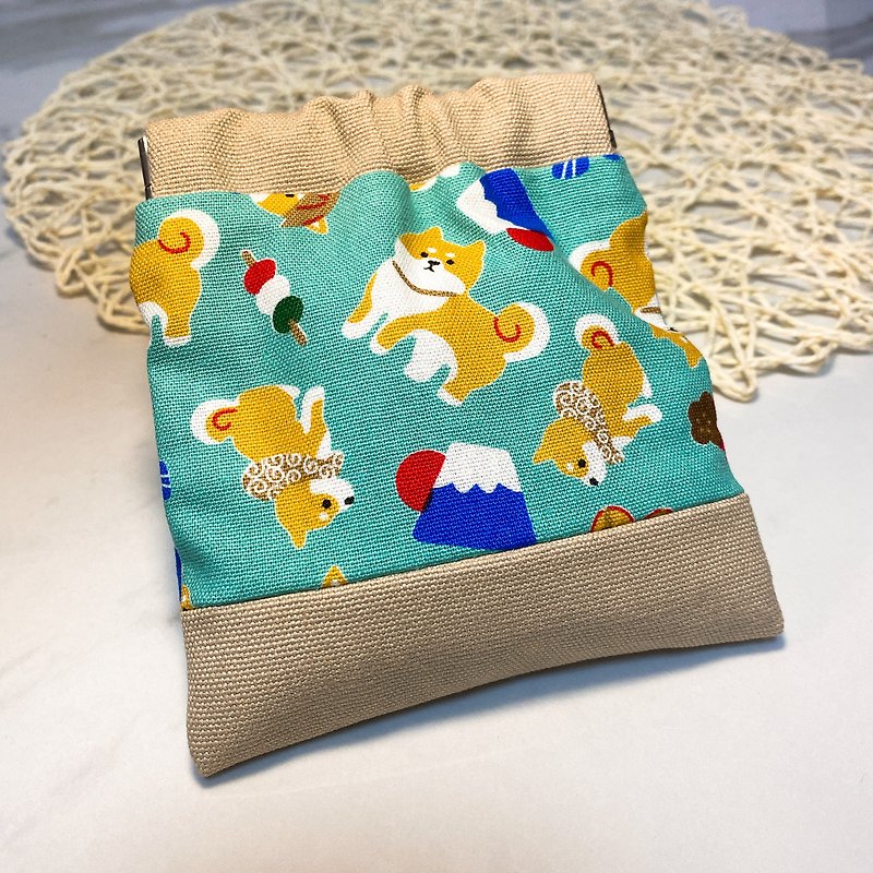彈簧包 - 柴犬富士山款 - 散紙包 - 棉．麻 多色