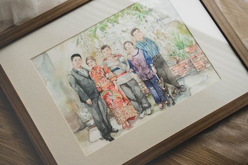 【Watercolor portrait painting customization】-customization for more than 4 people/family portrait/group photo/group photo - อื่นๆ - วัสดุอื่นๆ 