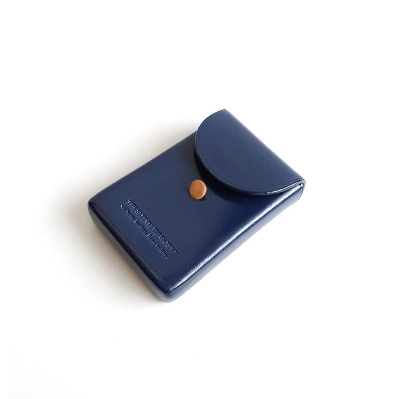 Name card box /Navy - Wallets - Genuine Leather Blue