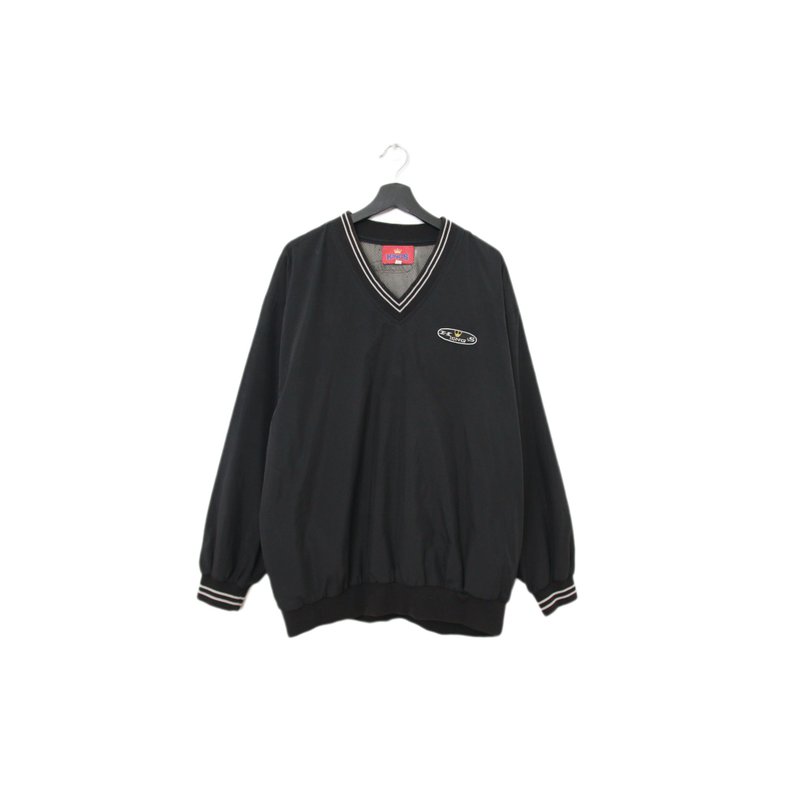 Back to Green- 防風プルオーバー Vネック ピュアブラック F-16 //ヴィンテージ - その他 - ポリエステル 