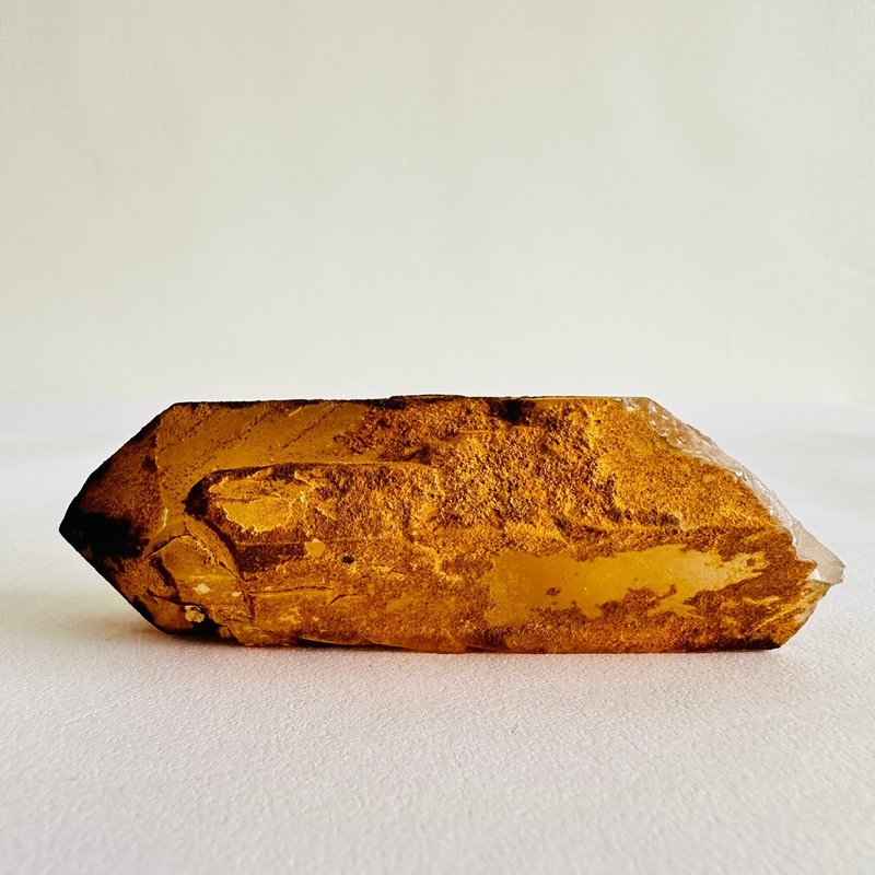 黃金喜馬拉雅山水晶10 原礦礦標 風水磁場 高能量水晶柱 黃皮水晶 - 擺飾/家飾品 - 其他材質 黃色