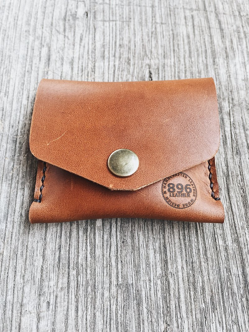 Leather coin purse, Leather coin pouch - 零錢包/小錢包 - 真皮 咖啡色