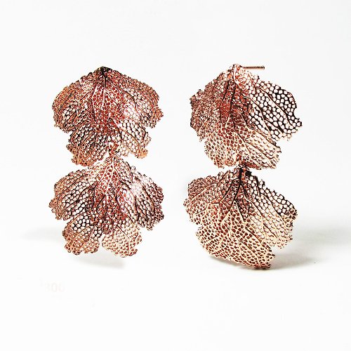 AZTIQUE 【雙11折扣】Silver earrings Coral Earrings