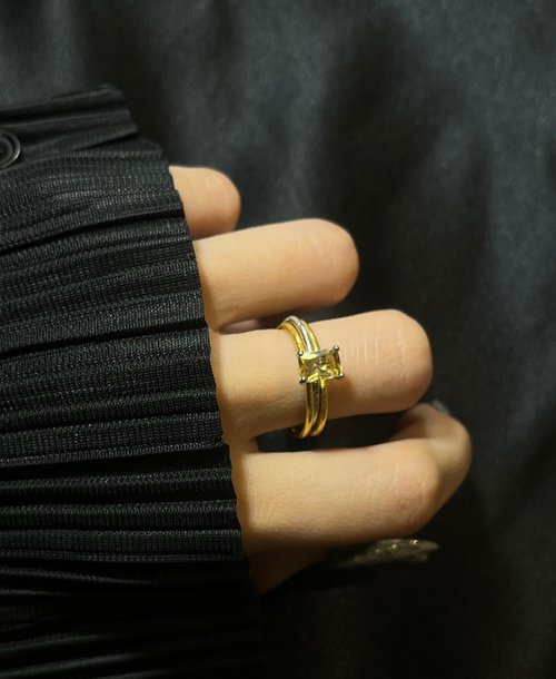 nuwu jewelry 女巫彩寶 s925 黃水晶 戒指 戒子 雙件套 戒指 silver ring