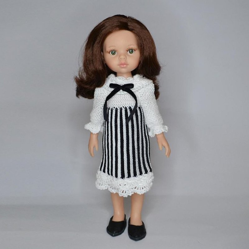 Vintage style dress for Paola Peina - Stuffed Dolls & Figurines - Cotton & Hemp White