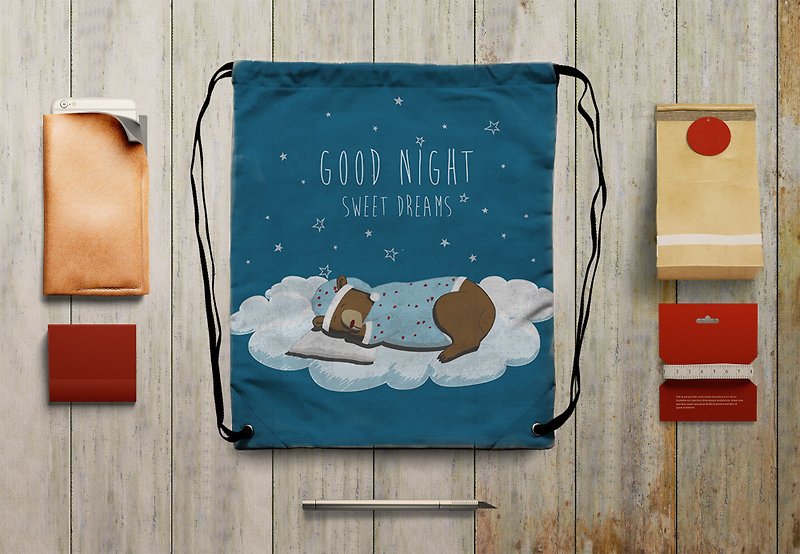 [good night]束口後背包AA1-1-OGDS1 - 水桶袋/索繩袋 - 防水材質 