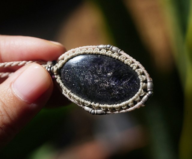 太陽の石〜サンストーン×マクラメネックレス WA】サンストーンマクラメネックレス | 月と太陽のしずく Macrame