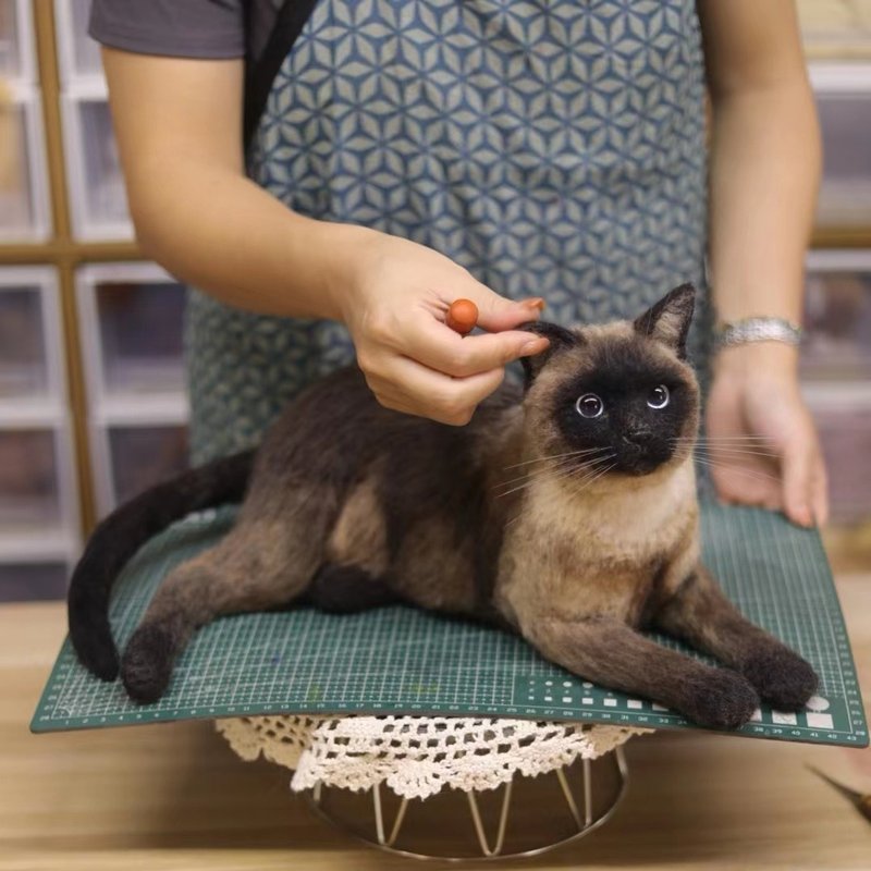 客製化逼真猫羊毛氈寵物娃娃定製手工複刻狗狗猫咪毛小孩肖像公仔 - 貓/狗玩具 - 羊毛 多色