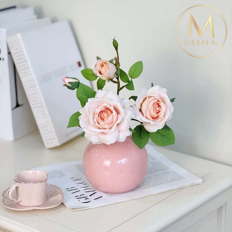 Anna Rose Small Garden Simulation Flower Gift - Items for Display - Plastic Green