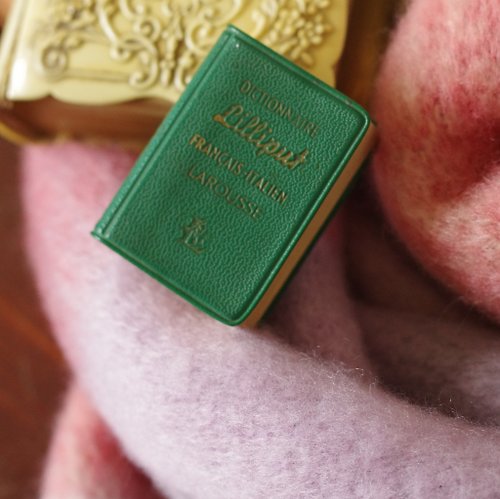 金銀寶貝 古董法國1961年綠色書皮法文小辭典 小書 迷你 小尺寸 W739