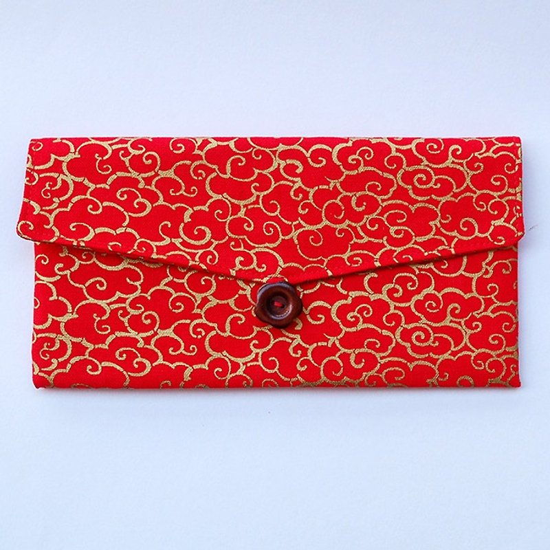 Bronzing roll cloud red bag / passbook bag - Chinese New Year - Cotton & Hemp Red