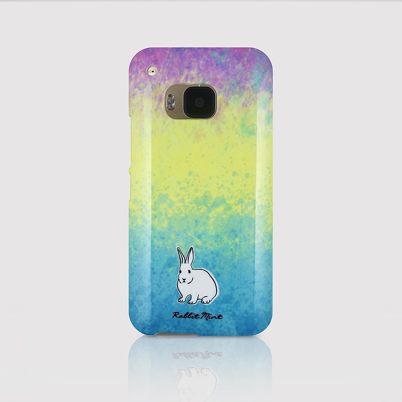 (Rabbit Mint) Mint Rabbit Phone Case - Watercolor Rabbit Series - HTC One M9 (P00081) - เคส/ซองมือถือ - พลาสติก สีน้ำเงิน