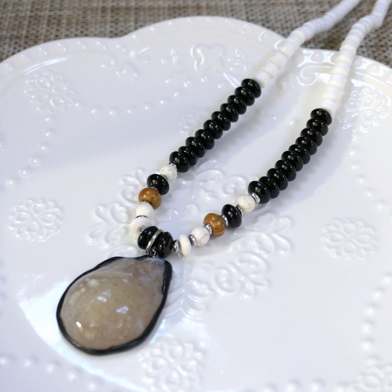 瑪瑙之韻切片項鍊 - 項鍊 - 其他材質 