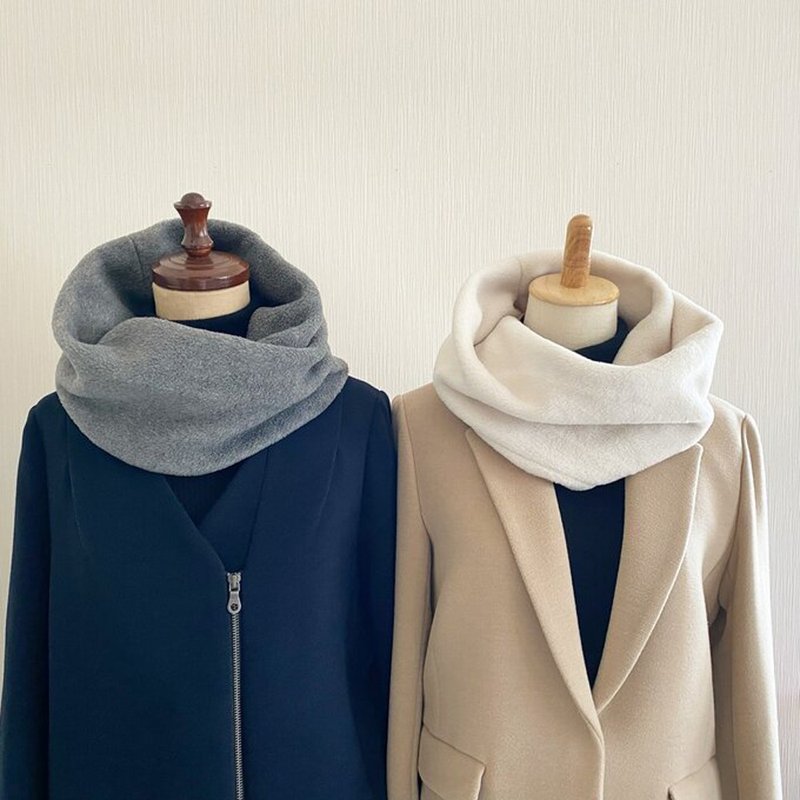 High quality fleece snood pair set for adults High quality fleece - ผ้าพันคอถัก - เส้นใยสังเคราะห์ หลากหลายสี