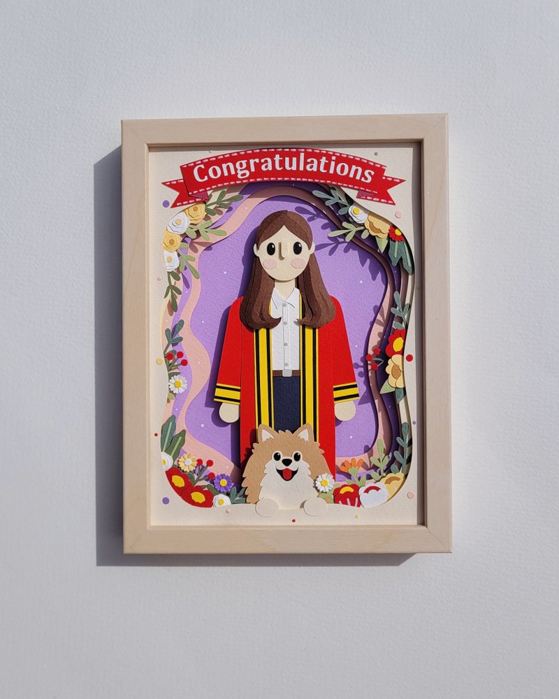 Layered custom papercut frame: graduation theme. - 相框/畫框 - 紙 