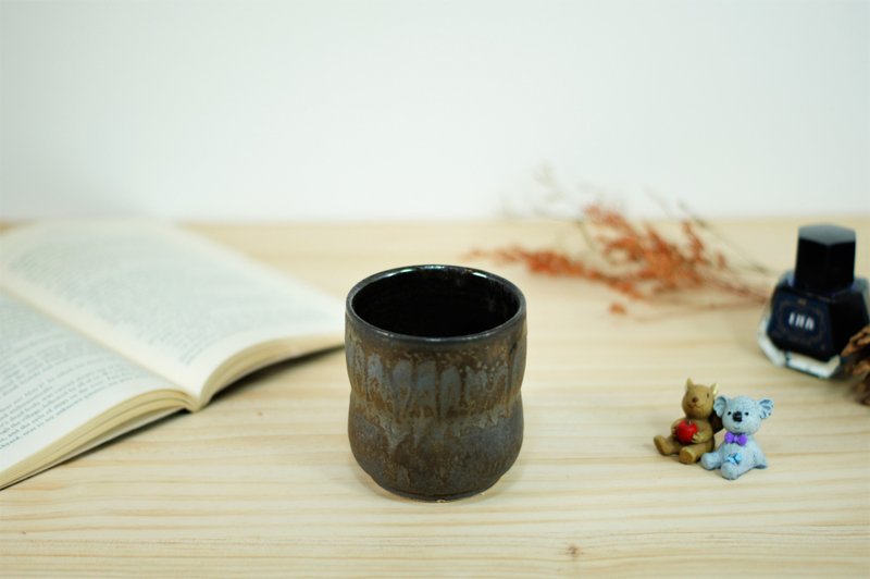 消光金屬色腰身握杯,茶杯,水杯-容量約250ml - 咖啡杯/馬克杯 - 陶 黑色