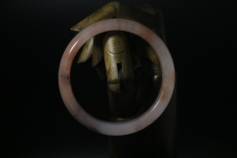 桃花釀金絲玉手鐲天然粉色手環禮盒裝 - 手鍊/手環 - 半寶石 粉紅色