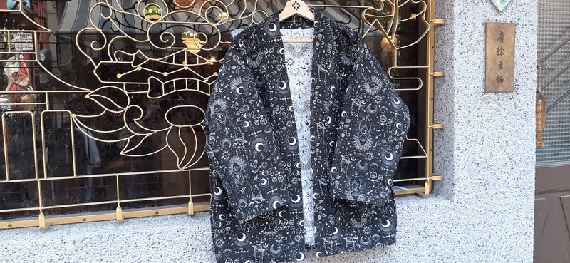 AMIN'S SHINY WORLD Cosmic Energy KIMONO - Men's Coats & Jackets - Cotton & Hemp Black