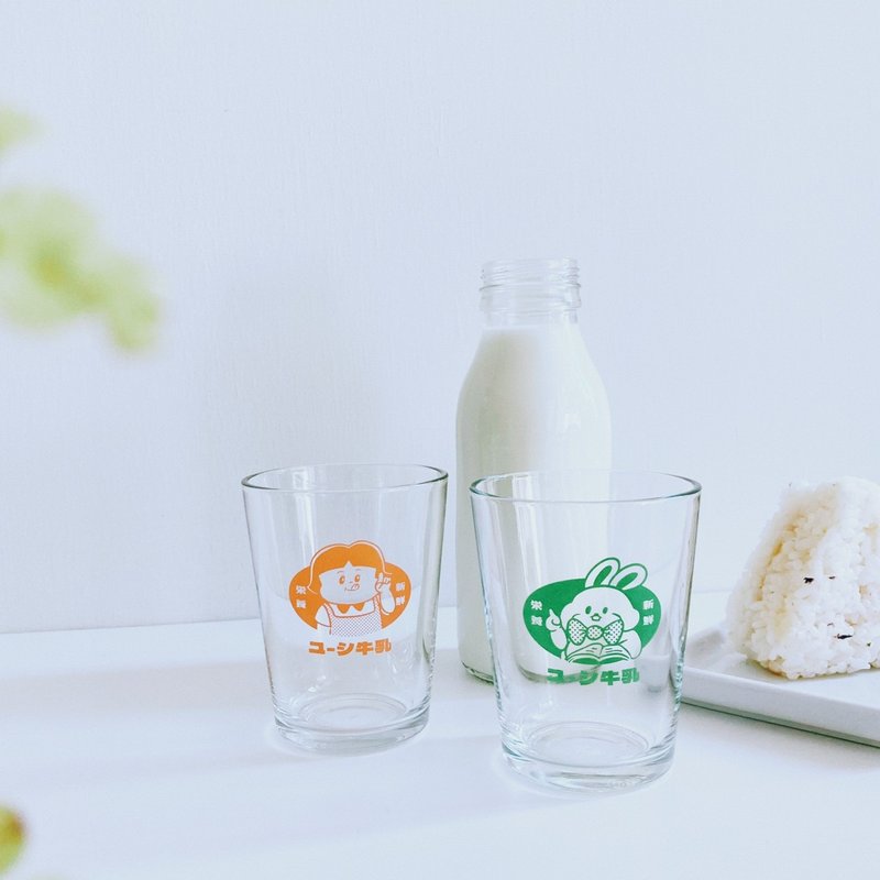 Nutritious fresh milk cup set (2 pieces per set) - แก้ว - แก้ว ขาว