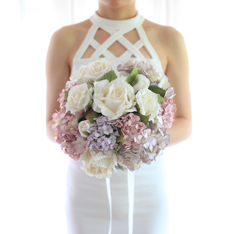 MB316 : Keepsake Wedding Flower Bridal Bouquet Soft Lavender Size 10.5"x16" - 木工/竹藝/紙雕 - 紙 紫色